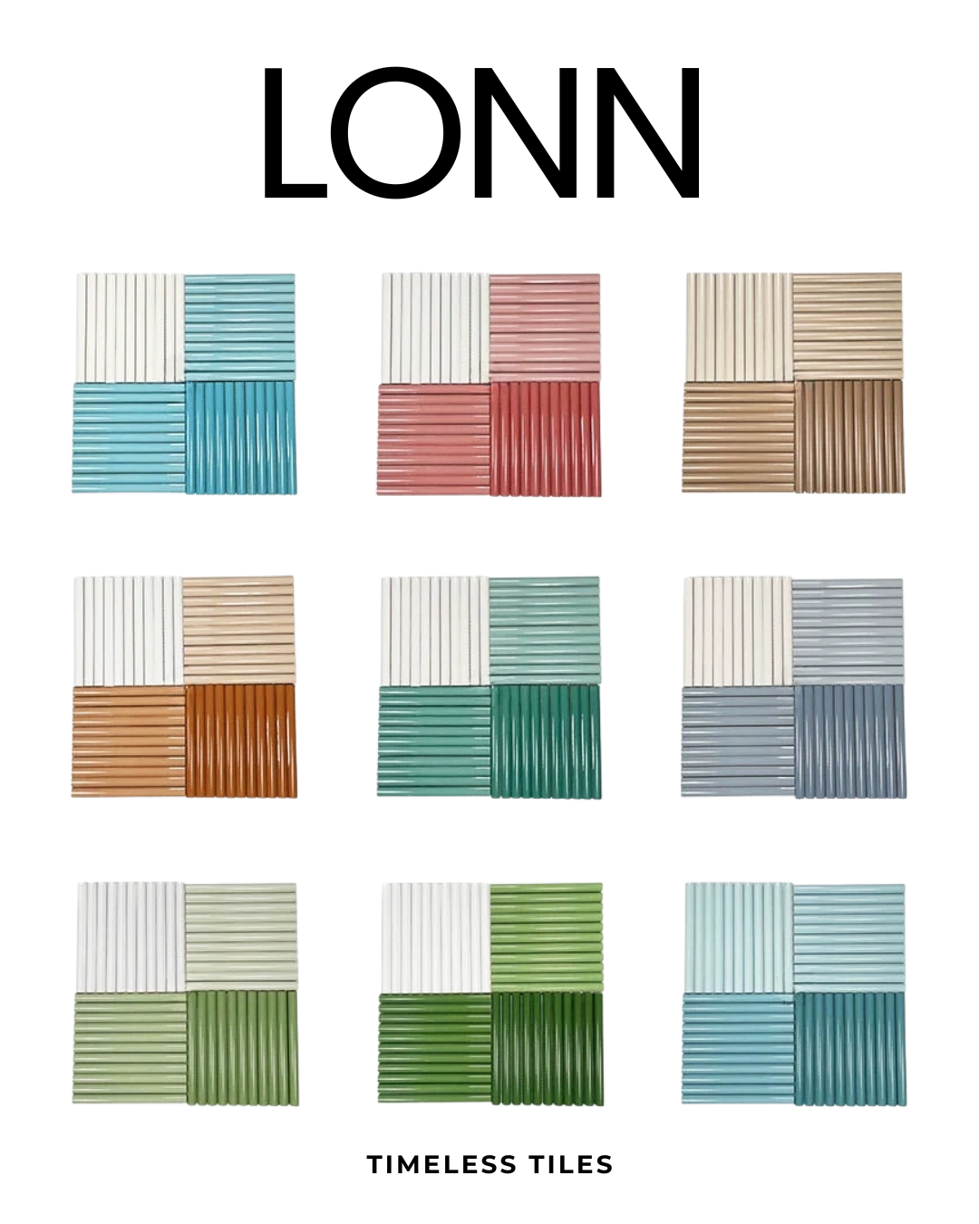 โมเสค TIMELESS TILES รุ่น LONN 29X30 ซม. สีขาว WHITE โมเสคแท่งทรงโค้งครึ่งวงกลม